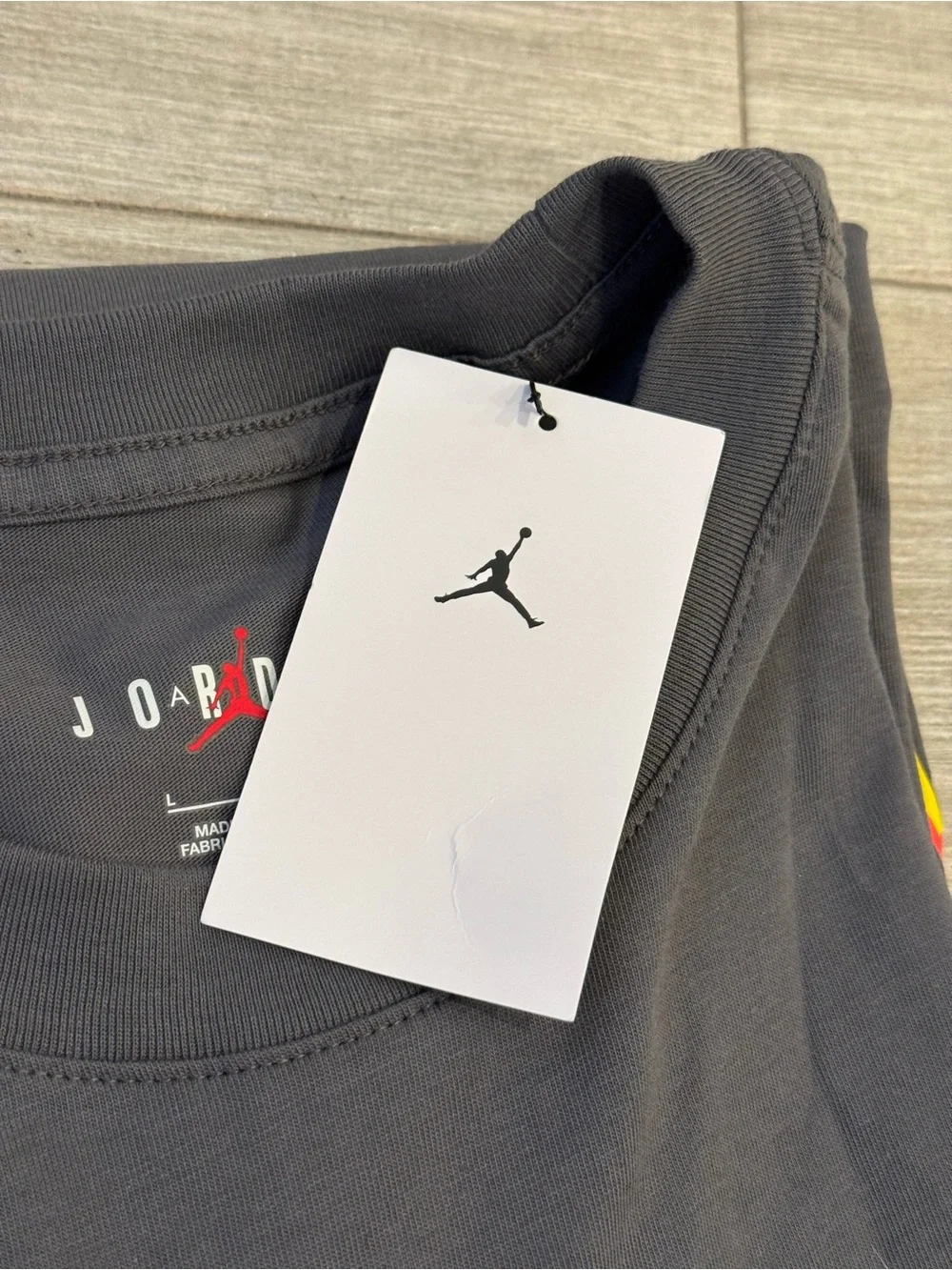 Men's Jordan Graphic AJ3 Latte Café IF3110-100 Tee T-Shirt White Black Sz Large